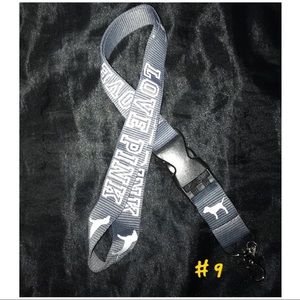 VS Pink Lanyard Key Chain Card Phone Holder Gray